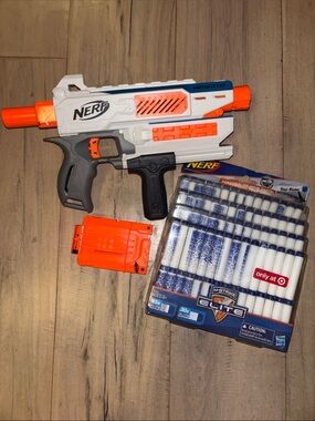 Nerf Modulus Blaster in White, Orange & Gray with Nerf Darts